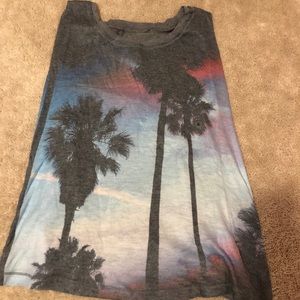 Aeropostale Palm Tree and Sunset Muscle Tank Top!